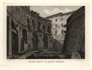 Vue des Thermes de Paolo Emilio au Forum de Trajan, Bagni Detti di Paolo Emilio