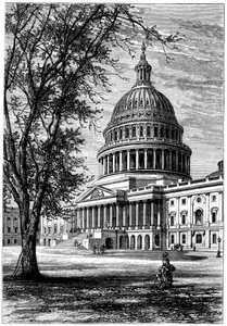 Vue du Capitole, Washington DC, USA, vers 1880