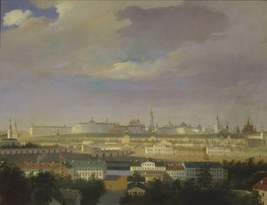 Vue du Kremlin de Moscou depuis la place du marais Bolotnaya, milieu du XIXe siècle