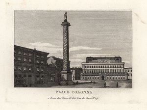 Vue de la Piazza Colonna avec la colonne de Marc Aurèle, Rome - Unbekannt