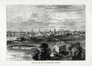 Vue de la ville de Melbourne, Victoria, Australie, 1877 - Unbekannt