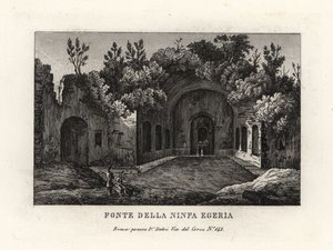 Vue de la source de la nymphe Égérie, Ninfeo d