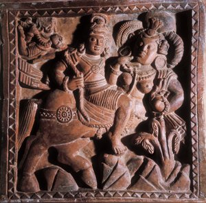 Vikrama, bas-relief en terre cuite, Ve-VIe siècle - Unbekannt