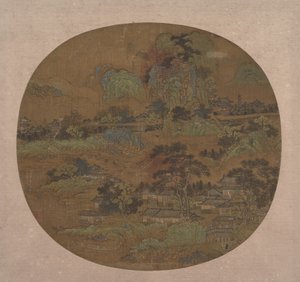 Village et temples dans le Jiangnan, début 15ème siècle
