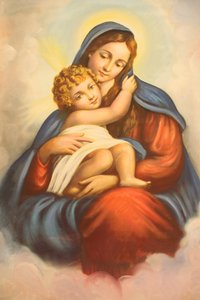 Vierge et Enfant dans une église maronite, Lomé, Togo