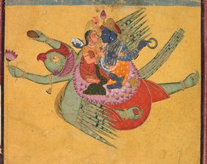 Vishnu et Lakshmi sur Garuda, vers 1750