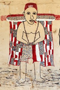 Peinture murale vaudou sur un couvent. Togoville, Togo
