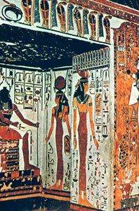 Peinture murale, tombe de Néfertiti, Thèbes, Égypte