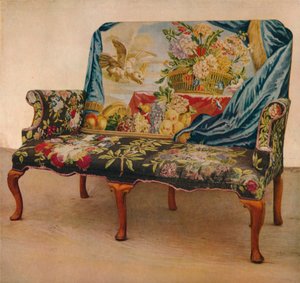 Canapé en noyer avec tapisserie de Soho, vers 1730, 1929