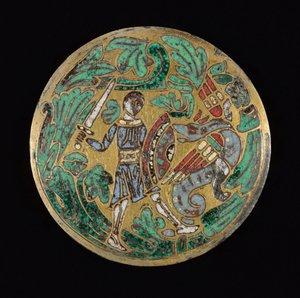 Guerrier combattant un dragon, vers 1170-1180 - Unbekannt