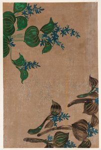 Plantes aquatiques avec fleurs bleues, période Edo, 1615-1868