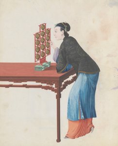 Aquarelle de musicien jouant du yunluo