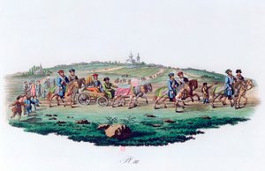 Procession de mariage, Russie, 1820
