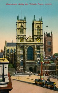 Abbaye de Westminster et tour Victoria, Londres, vers 1930