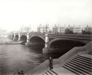 Pont de Westminster et hôpital St Thomas, Londres, 1887