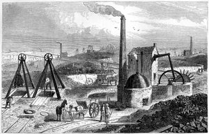 Whimsey, ou machine tirant du charbon dans les mines du Staffordshire, 1886