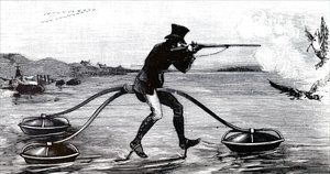 Chasse aux oiseaux sauvages sur un cycle aquatique