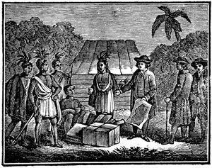 William Penn avec des Amérindiens, colon quaker anglais, 1830 - Unbekannt