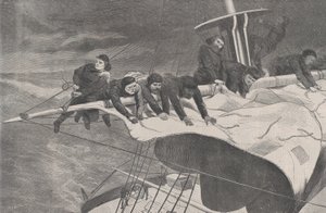 Hiver en mer - Prise de voile au large de la côte, Harper