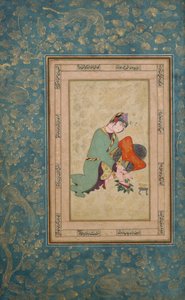 Femme appliquant du henné, fin du 16ème siècle