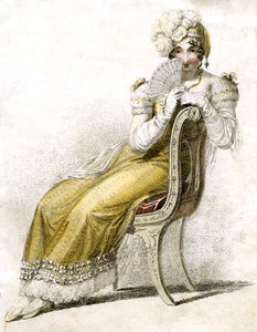 Femme avec un éventail, vers 1750-1850