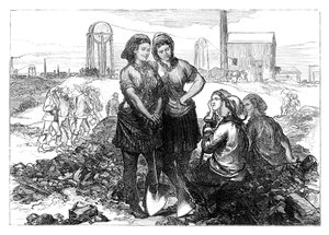 Ouvrières aux mines de Wigan, fin du XIXe siècle