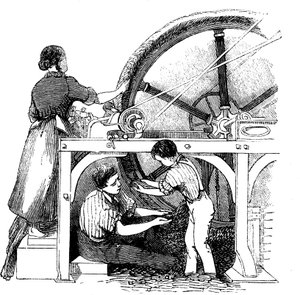 Fabrication de la laine peignée, vers 1845