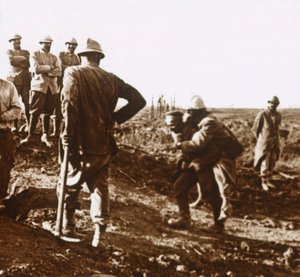 Soldat blessé, Haute Chevauchée, nord de la France, vers 1914-1918