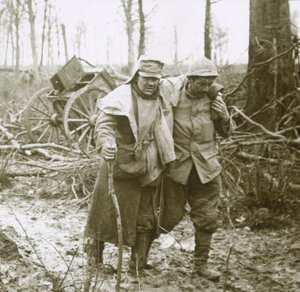 Soldat blessé, Verdun, nord de la France, 1916