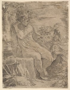 Jeune homme avec deux vieux hommes, 16ème siècle