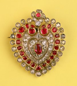 Broche antique en forme de cœur (diamant et rubis) - Unbekannt Unbekannt