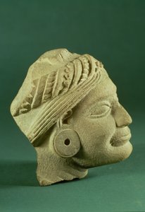 Tête turbanée en grès poli, Sarnath, 3e siècle av. J.-C.