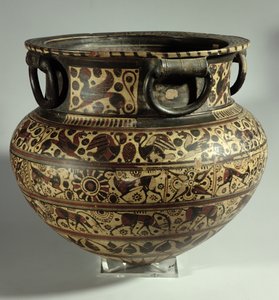 Dinos orientalisant grec oriental, style Middle Wild Goat, de Cerveteri, vers 615 av. J.-C. (poterie)