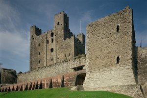 Vue extérieure, Château de Rochester, Kent