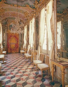 Galerie des Miroirs avec fresques de Lorenzo de Ferrari, Palazzo Spinola, Gênes, Italie