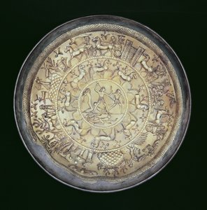 Plat en argent doré de la tombe Bernardini à Praeneste - Unbekannt Unbekannt