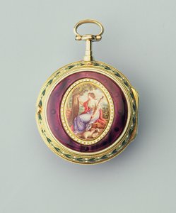 Montre cylindrique à boîtier consulaire en or et émail, par Thomas Grignion et Fils, 1777