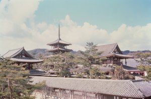 Temple Horyu-ji, Préfecture de Nara, Japon, construit en 607 après J.-C.