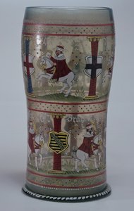Kurfuerstenhumpen (verre électoral allemand) émaillé avec des scènes de l