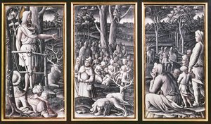 Triptyque de Limoges de Saint Jean-Baptiste prêchant dans le désert, XVIe siècle - Unbekannt Unbekannt