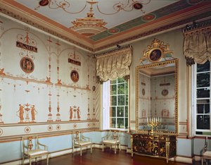 Osterley Park, La Salle Étrusque, construite par Robert Adam (1728-92) commencée en 1761, Middlesex, Royaume-Uni