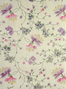 Matériau peint avec des fleurs naturalistes - Unbekannt Unbekannt