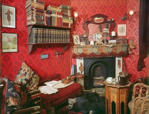 Reconstruction de la chambre de Sherlock Holmes au pub Sherlock Holmes