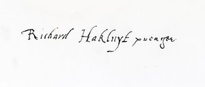 Signature de Richard Hakluyt (vers 1552-1616)