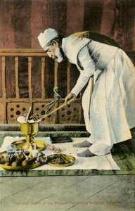 Un grand prêtre parsi exécutant le Navjote