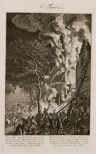 Un incendie dans une raffinerie de sucre, Amsterdam, Hollande, 29 décembre 1669