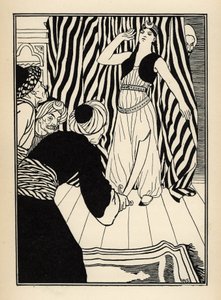 Un sultan cache le Baron de Münchhausen. Illustration de William Strang et JB Clark de « Les Aventures du Baron de Münchhausen » par Rudolf Erich Raspe (1789) - Unbekannt