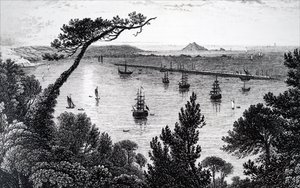 Vue du port de Plymouth