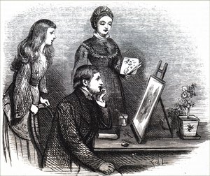 Une jeune artiste présentant son travail