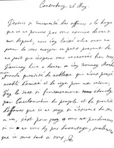 Lettre affectueuse de Charles II à sa sœur, Henrietta Anne, écrite en français à Canterbury, le lendemain de son arrivée à Douvres, 26 mai - Unbekannt